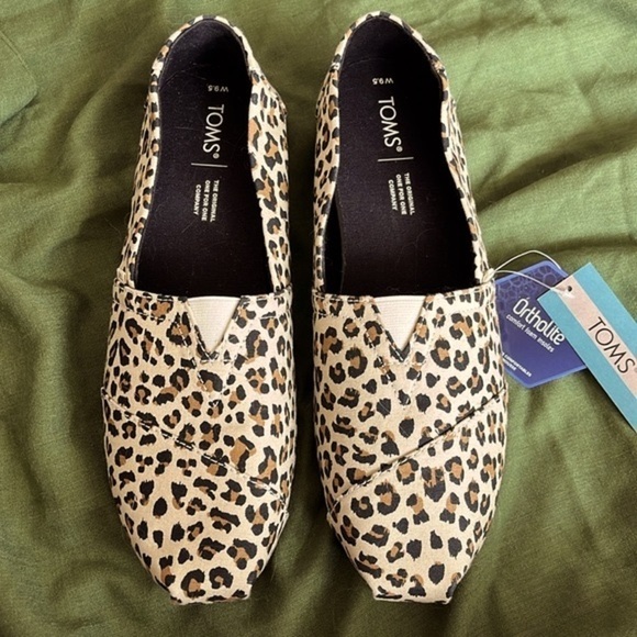 Brand New Toms Alpargata Birch Leopard Print Canvas Slip On Shoes Animal Jungle - Picture 2 of 15